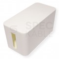 Pojemnik MAŁY Organizer CABLE BOX biały na kable, listwy, ładowarki itp.