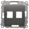 Pokrywa gniazd Keystone podwójna SIMON 54 na 2 gniazda komputerowe LAN RJ45 antracyt Kontakt Simon DKP2.01/48