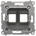 Pokrywa gniazd Keystone podwójna SIMON 54 na 2 gniazda komputerowe LAN RJ45 antracyt Kontakt Simon DKP2.01/48