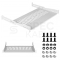 Półka regulowana do szafy RACK 19" 1U 250mm (350mm) szara NEKU