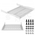 Półka regulowana do szafy RACK 19" 1U 350mm (450mm) szara NEKU
