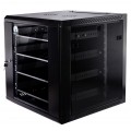 Półka regulowana do szafy RACK 19" 1U 450mm czarna