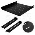 Półka regulowana do szafy RACK 19" 1U 450mm czarna Polska Szafa Rack