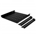 Półka regulowana do szafy RACK 19" 1U 450mm czarna Polska Szafa Rack