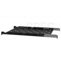 Półka regulowana do szafy RACK 19" 1U 650mm czarna seria B