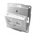POLO FIORENA metal. Gniazdo 1xRJ12 + UTP 1xRJ45