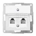 POLO FIORENA metal. Gniazdo 1xRJ12 + UTP 1xRJ45