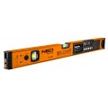 Poziomica aluminiowa 60cm (2 libelle) z wyświetlaczem LCD + laser krzyżowy pomarańczowa NEO 71-200