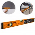 Poziomica aluminiowa 60cm (2 libelle) z wyświetlaczem LCD + laser krzyżowy pomarańczowa NEO 71-200