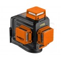 Poziomica laserowa laser krzyżowy 3D (zielony 3x360°) 20m samopoziomujący NEO 75-109 w zestawie z walizką i akcesoriami