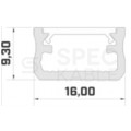 Profil aluminiowy LED natynkowy prosty 2,02m 16x9,3mm srebrny anodowany Typ A LUMINES