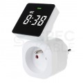 Programator czasowy wyłącznik cyfrowy TIMER z obracanym wyświetlaczem LCD do gniazda 230V GreenBlue GB610 E