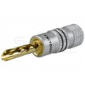 PROLINK Premium TBC-052 Wtyk głośnikowy typu BANAN skręcany półotwarty pozłacany czarny
