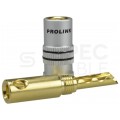 PROLINK Premium TBC-052 Wtyk głośnikowy typu BANAN skręcany półotwarty pozłacany czarny