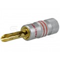 PROLINK Premium TBC-052 Wtyk głośnikowy typu BANAN skręcany półotwarty pozłacany czerwony