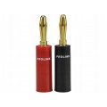 PROLINK Premium TBC-054 Wtyki głośnikowe typu BANAN skręcane proste pozłacane 2szt. czarny + czerwony