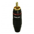 PROLINK Premium TRC-019 Wtyki RCA typu CINCH skręcane proste pozłacane 2szt. czarny + czerwony