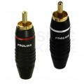 PROLINK Premium TRC-019 Wtyki RCA typu CINCH skręcane proste pozłacane 2szt. czarny + czerwony