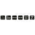 Promiennik stojący, lampa grzewcza 1000W IP44 Carbon Fiber Lamp NEO 90-035