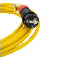 Przedłużacz elektryczny Kabel zasilający budowlany Premium poliuretanowy PUR (H07BQ-F) 3x1,5mm2 (wtyk / 3 gniazda z klapką) 16A IP54 żółty 10m