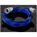 Przedłużacz elektryczny Kabel zasilający budowlany Premium poliuretanowy PUR (H07BQ-F) 3x1,5mm2 (wtyk / gniazdo z klapką) 16A IP54 niebieski 20m KEL