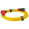 Przedłużacz elektryczny Kabel zasilający budowlany Premium poliuretanowy PUR (H07BQ-F) 3x1,5mm2 (wtyk / gniazdo z klapką) 16A IP54 żółty 10m