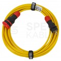 Przedłużacz elektryczny Kabel zasilający budowlany Premium poliuretanowy PUR (H07BQ-F) 3x1,5mm2 (wtyk / gniazdo z klapką) 16A IP54 żółty 10m