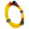 Przedłużacz elektryczny Kabel zasilający budowlany Premium poliuretanowy PUR (H07BQ-F) 3x1,5mm2 (wtyk / gniazdo z klapką) 16A IP54 żółty 10m
