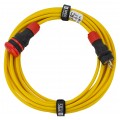 Przedłużacz elektryczny Kabel zasilający budowlany Premium poliuretanowy PUR (H07BQ-F) 3x1,5mm2 (wtyk / gniazdo z klapką) 16A IP54 żółty 30m