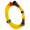 Przedłużacz elektryczny Kabel zasilający budowlany Premium poliuretanowy PUR (H07BQ-F) 3x1,5mm2 (wtyk / gniazdo z klapką) 16A IP54 żółty 30m