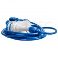 Przedłużacz elektryczny Kabel zasilający budowlany Premium poliuretanowy PUR (H07BQ-F) 3x2,5mm2 (wtyk / 3 gniazda z klapką) 16A IP54 niebieski 20m KEL