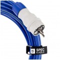 Przedłużacz elektryczny Kabel zasilający budowlany Premium poliuretanowy PUR (H07BQ-F) 3x2,5mm2 (wtyk / 3 gniazda z klapką) 16A IP54 niebieski 30m