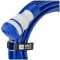 Przedłużacz elektryczny Kabel zasilający budowlany Premium poliuretanowy PUR (H07BQ-F) 3x2,5mm2 (wtyk / gniazdo z klapką) 16A IP54 niebieski 20m