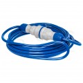 Przedłużacz elektryczny Kabel zasilający budowlany Premium poliuretanowy PUR (H07BQ-F) 3x2,5mm2 (wtyk / gniazdo z klapką) 16A IP54 niebieski 20m KEL