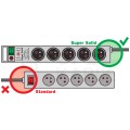 Przedłużacz elektryczny Listwa zasilająca antyprzepięciowa Super-Solid na 5 gniazd [2P+Z] z wyłącznikiem srebrna 2,5m Brennenstuhl