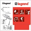 Przedłużacz elektryczny Listwa zasilająca na 5 gniazd [2P+Z] biało-szara 1,5m LEGRAND