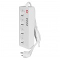Przedłużacz elektryczny Smart WiFi Listwa zasilająca na 5 gniazd Schuko [2P+Z] + 4 gniazda USB (5V 3,1A) z wyłącznikiem biała 1,7m