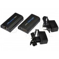 Przedłużacz HDMI na kabel LAN kat.6 (skrętkę) Konwerter aktywny HDMI LAN Komplet (nadajnik TX + odbiornik RX)