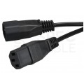 Przedłużacz komputerowy Kabel zasilający (230V 10A) do komputerów i zasilaczy UPS złącza IEC320 (C14 / C13) czarny 3m