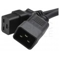 Przedłużacz serwerowy Kabel zasilający (230V 16A) do serwerów i zasilaczy UPS złącza IEC320 (C20 / C19) czarny 2m