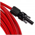 Przedłużacz solarny kabel 4mm2 ze złączami typu MC4 czerwony 1m