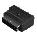 Przejście Adapter EURO SCART (wtyk 21-pin) / 3x RCA Cinch (gniazdo) + S-Video (gniazdo)