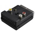 Przejście Adapter EURO SCART (wtyk 21-pin) / 3x RCA Cinch (gniazdo) + S-Video (gniazdo) + EURO SCART (gniazdo 21-pin)