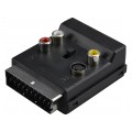 Przejście Adapter EURO SCART (wtyk 21-pin) / 3x RCA Cinch (gniazdo) + S-Video (gniazdo) + EURO SCART (gniazdo 21-pin)