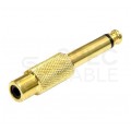 Przejście Adapter instrumentalny Jack 6,3mm Stereo (wtyk) / RCA Cinch (gniazdo) pozłacany