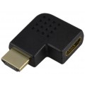 Przejście HDMI (wtyk / gniazdo) Adapter płaski kątowy 90° lewy