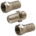 Przejście Łącznik antenowy F (gniazdo / gniazdo) + 2x Wtyk F nakręcany 7,0mm