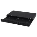 Przełącznica światłowodowa FO 12xSC simplex RACK 19" 1U wysuwana czarna