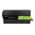 Przetwornica napięcia Inwerter z wyświetlaczem LCD 12V / 230V czysty SINUS 500/1000W z gniazdem Schuko Green Cell