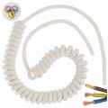 Przewód OMY spiralny 3x0,75mm2 kabel H03VVH8-F biały 0,3m / 1,7m